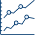 Drawn image of a line graph with an upward trend