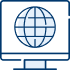 Drawn image of a computer screen with a sphere on it
