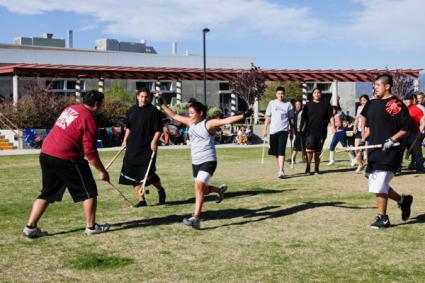 ative American stick ball game at the Institute of American Indian Arts