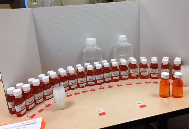 Setup for a laboratory taste test