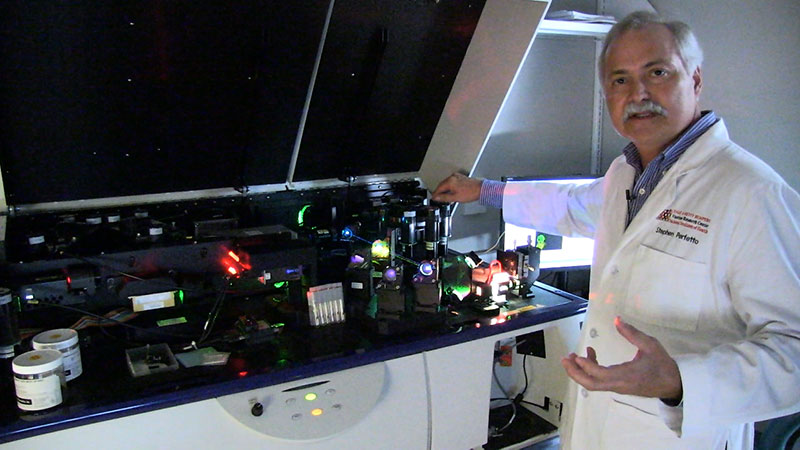 Stephen Perfetto, Ph.D., director of the Flow Cytometry Core at the Vaccine Research Center, explains the use of fluorescent probes to characterize cells