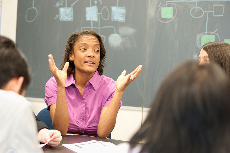 Cropp leads a group discussion